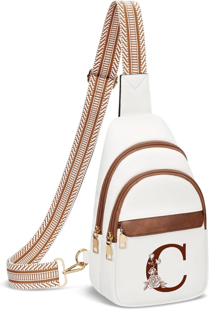 CLOUDWINGS Birthday Valentines Gifts for Women Mom Wife Crossbody Bags Sling Bag Fanny Packs with Initial Chest Bag | Initial - Image 1